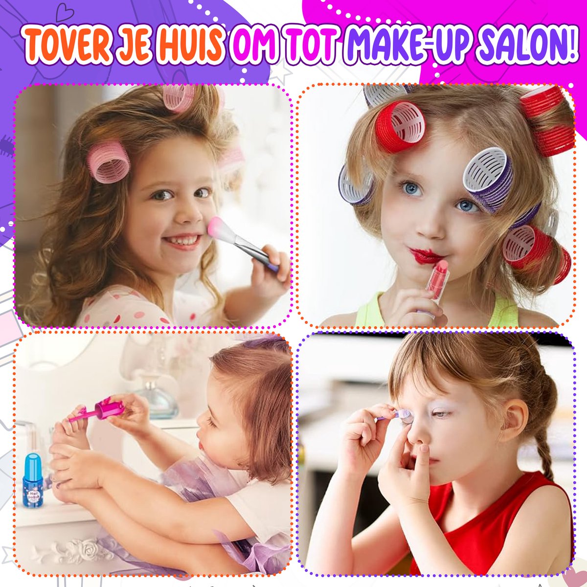 Bolke Kinder Make-up Set Meisjes - Lipgloss Nagellak & Oogschaduw - Speelgoedmake-up Beautycase - Cadeau Meisjes — afbeelding 6