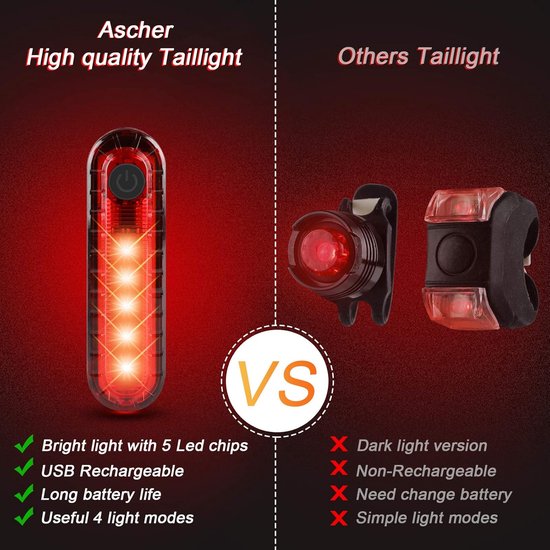Geschikt voor Fiets achterlicht mountainbike licht oplaadbare fietslamp fiets koplamp nacht fietslicht — afbeelding 3