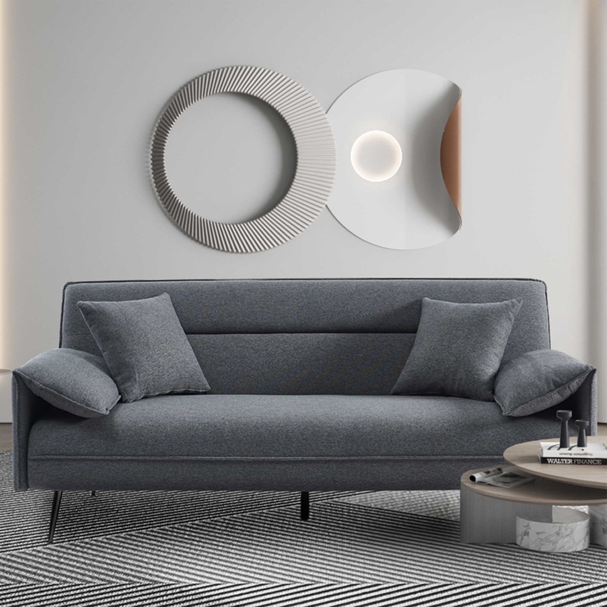 Grijs Sivas Slaapbank | Eucalyptus Frame | H-H 95 X B-L 199 X D-P 89 Cm