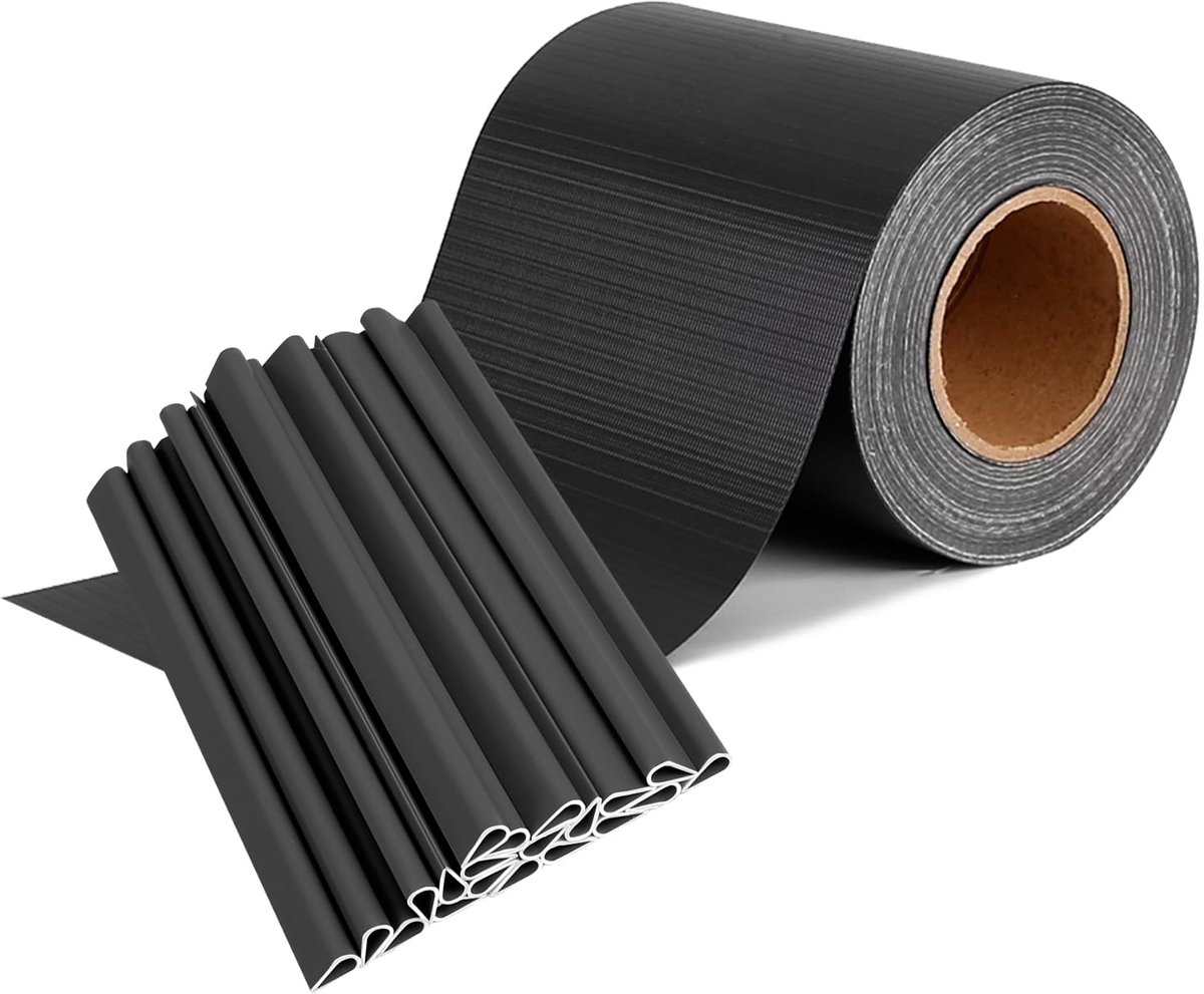 NAIZY Zichtbeschermingsstroken Anthraciet PVC Zichtbeschermingsfolie Met 20 Klemmen Zichtbescherming Hek Rolle Zichtdicht Dubbele Staafmattenhek Zichtbescherming Windscherm, Voor Tuinhek, Balkon (35mx19cm)