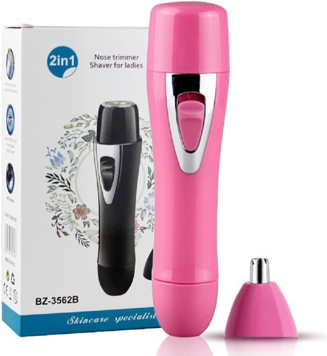 Dames 2-in-1 Elektrisch Scheerapparaat en Neushaartrimmer - Pijnloze Gezichtshaarverwijderaar voor Lichaam en Bikinigebied