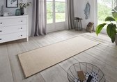 Moderne loper effen Bouclé - beige 80x400 cm