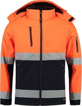 Tricorp Soft Shell Jack EN471 bi-color - Workwear - 403007 - fluor oranje / navy - Maat S