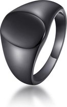 Zegelring Ovaal - Zwart - 18 - 20mm - Ringen Mannen - Zegelring Dames - Ring Heren - Ringen Vrouwen - Valentijnsdag voor Mannen - Valentijn Cadeautje voor Hem - Valentijn Cadeautje