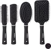 brosse à cheveux relaxdays - set de 4 brosses - brosse à pagaie - brosse pour sèche-cheveux - brosse ronde blanc