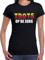 Trots op de zorg t-shirt zwart voor dames XL