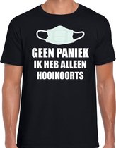 Geen paniek ik heb alleen hooikoorts t-shirt zwart voor heren M