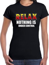 Relax nothing is under control t-shirt zwart voor dames S