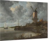 De Molen bij Wijk bij Duurstede, Jacob Isaacksz van Ruisdael - Foto op plexiglas 60 x 90 cm (inclusief 4 zijgriphouders)