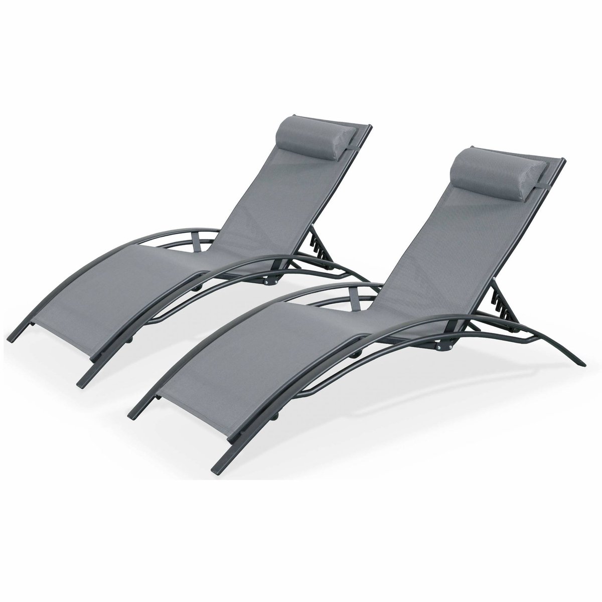 Bol.com sweeek - Set van 2 aluminium en textileen ligbedden - louisa aanbieding