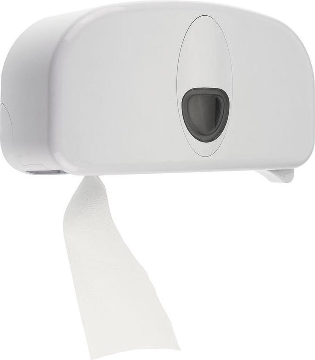 PlastiQline 2020 toiletpapier dispenser gemaakt van plastic voor 2 standaard rolls