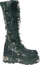 New Rock Laarzen -41 Shoes- M-161-S1 Zwart/Zilverkleurig