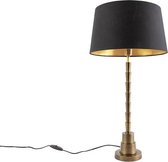 QAZQA pisos - Art Deco Tafellamp met kap - 1 lichts - H 665 mm - Zwart - Woonkamer | Slaapkamer