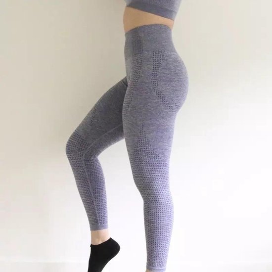 LOUZIR Fitness/Yoga legging - Fitness legging - sport legging Stretch - squat proof - grijs - Naadloos - Maat S