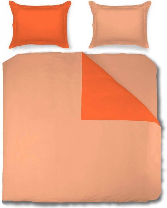 Dekbedovertrek Two Tones Mandarine - Orange - Lits-jumeaux (240 x 220 cm +  2... | bol.com