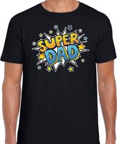 T-shirt cadeau super papa pour papa noir pour homme 2XL