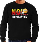 Funny emoticon sweater No next question zwart heren S (48)