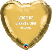 STAYSAFE Hart Goud "Voor de liefste Opa" GEVULD MET HELIUM