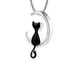 Zoëies as ketting kat zwart met zilverkleurig
