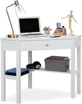 bureau d'angle relaxdays blanc - bureau d'ordinateur - bureau pour enfant - bureau - table d'ordinateur - table