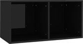 Opbergbox voor LP's - Spaanplaat - Hoogglans zwart - 71x34x36 cm