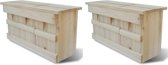Bol.com Mussenhuizen 2 st 44x155x215 cm hout aanbieding