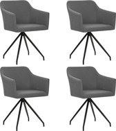 Eetkamerstoelen draaibaar 4 st stof lichtgrijs