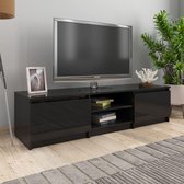 Tv-meubel 140x40x35,5 cm spaanplaat hoogglans zwart
