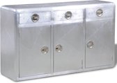 Dressoir met 3 lades vintage luchtvaartstijl aluminium