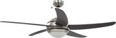 Plafondventilator met lamp - Verchroomde behuizing en MDF-bladen - Bruin - 128 cm diameter