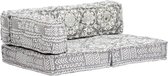 Palletbankkussen stof patchwork grijs