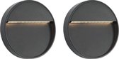 LED-buitenwandlampen 2 st 3 W rond zwart