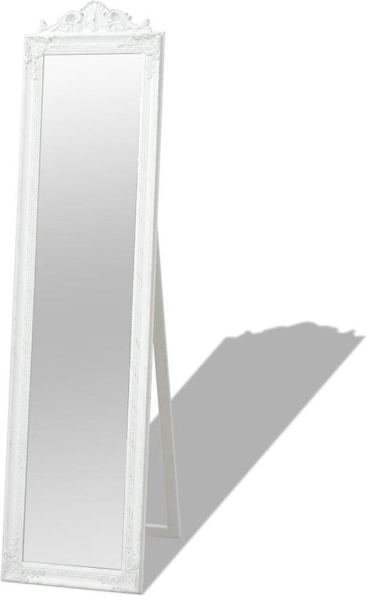 Spiegel vrijstaand barok stijl 160x40 cm wit | bol.com