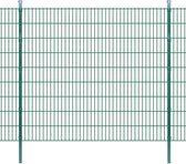 Dubbelstaafmatten en palen 2008x1830 mm 44 m groen