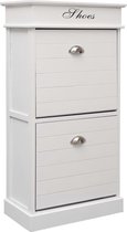 Schoenenkast 50x28x98 cm paulowniahout wit