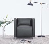 Fauteuil kubus kunstleer grijs