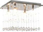 Plafondlamp met kristallen kralen kubus G9 zilverkleurig