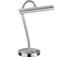 LED Bureaulamp - Trion Curty - 4W - Warm Wit 3000K - Dimbaar - Rond - Mat Nikkel - Aluminium