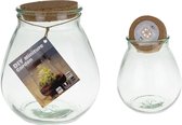Glazen pot  voor plantjes met led verlichting M