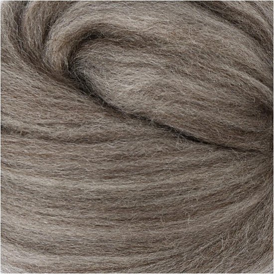 Merino wol, 21 micron, natural grey, 100 gr - Creotime