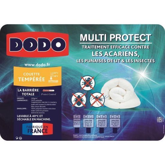 Dekbed DODO Champs de Lin Wit 450 g/m² 220 x 240 cm (Tweepersoonsbed) | bol