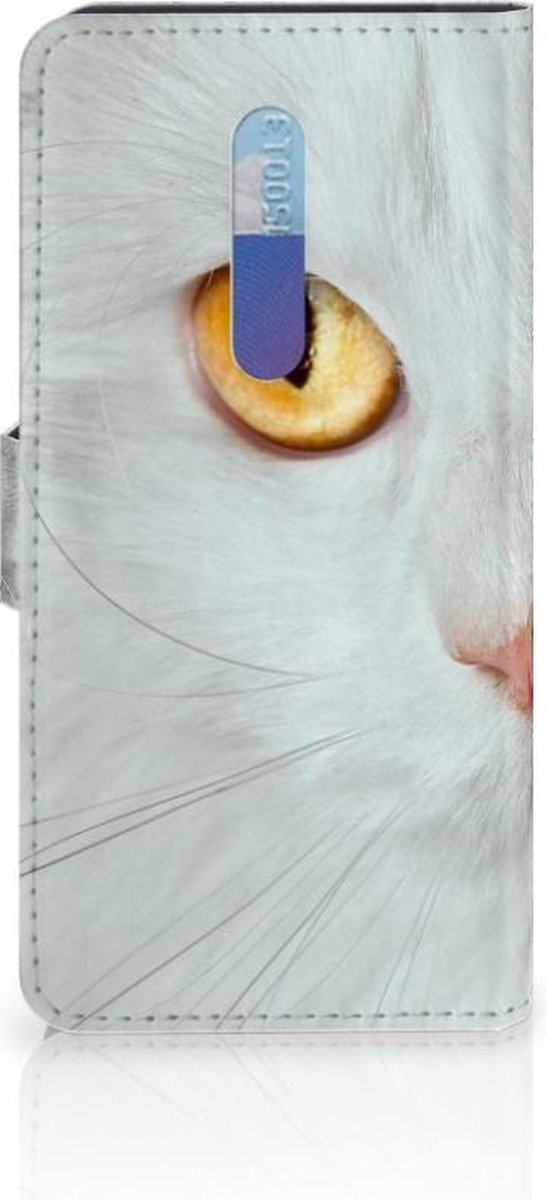 Xiaomi Redmi K20 Pro Telefoonhoesje met Pasjes Witte Kat