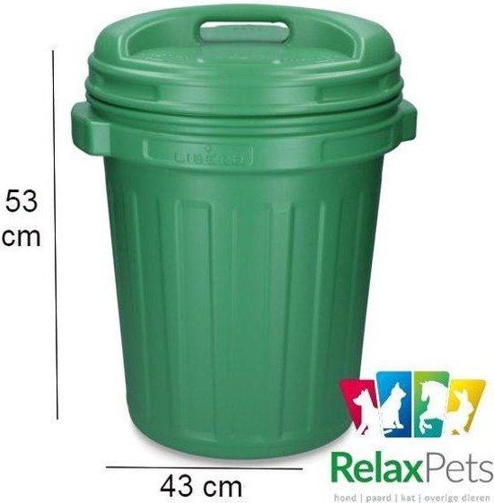 RelaxPets - Voerton - Groen - 40 Liter - 62x47cm - 2 Stuks - RelaxPets