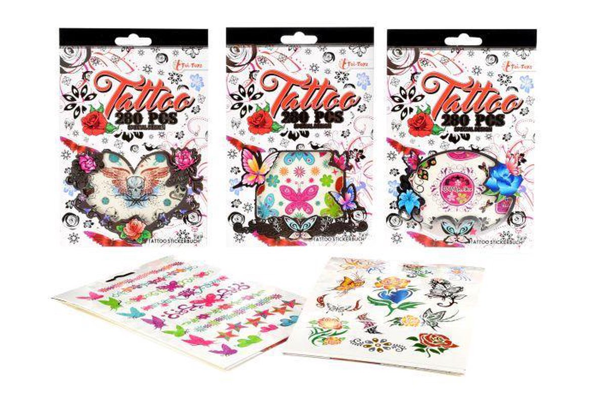 Toi Toys Tattoo stickerboekje 280 pcs (1 stuk) assorti