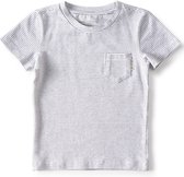 Little Label - jongens - T-shirt - zwart, wit streep - maat 158/164 - bio-katoen