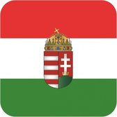60x Bierviltjes Hongaarse vlag vierkant - Hongarije feestartikelen - Landen decoratie