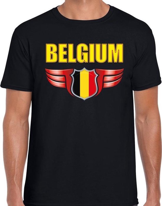 Belgium landen t-shirt Belgie zwart voor heren - Belgie supporter shirt /  kleding - EK... | bol.