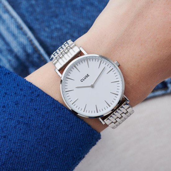 kleinhandel Krachtcel Obsessie Cluse Boho Chic Steel White Dames Horloge - 38 mm | bol.com