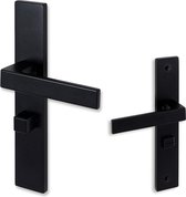 ELIOT® deurklink met WC / badkamer slot - slotafstand 57mm - mat zwart