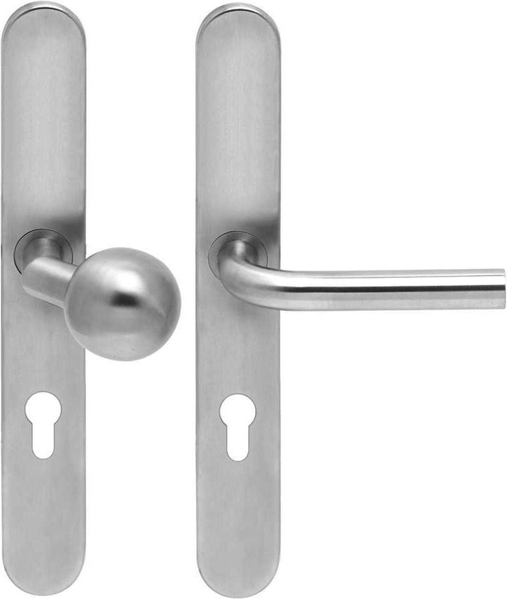 Knop/krukgarnituur BODA DIN-L PL KL4 rvs mat blind LS-XL